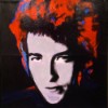 Bob Dylan. Acrylic and resin on canvas. SOLD 45x45cm. Andrew Pearson 2011