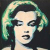 (green) Marilyn. Acrylic snd resin on canvas. 45x45cm. Andrew Pearson 2011