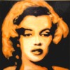 (yellow) Marilyn. Acrylic snd resin on canvas. 45x45cm. Andrew Pearson 2011