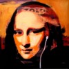 Mona Lisa Defiled #2.  45x45cm. acrylic and resin on canvas.  Andrew Pearson 2011